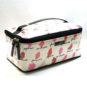 Kate Spade lipstick smudge travel cosmetics bag
